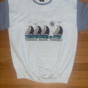 Virginia Beach Graphic Crewneck Sweatshirt - Light Gray
